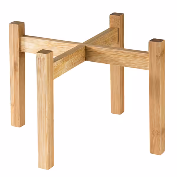 Açık Büfe Teşhir Standı - Bambu - Kahverengi - köşeli - 230x230x140mm