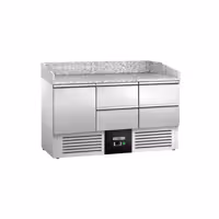 Commercial Pizza Prep Counter - Granite Top PREMIUM - 1400x700mm - with 1 doors & 4 drawers