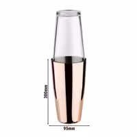 (6 adet) Boston Shaker - 2 parçalı set - Paslanmaz çelik, Cam - 700ml