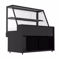 Patisserie Counter TORONTO - 1300x800mm - black front - with 1 glass shelf - LED lighting - granite worktop