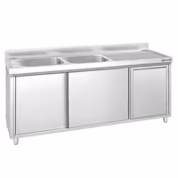 PREMIUM umivaonik – 2000 x 600 mm – s košem za smeće i 2 lijevo postavljena umivaonika