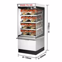 UBERT | Vitrina za čuvanje topline - 730x800 mm - 4 police za čuvanje topline