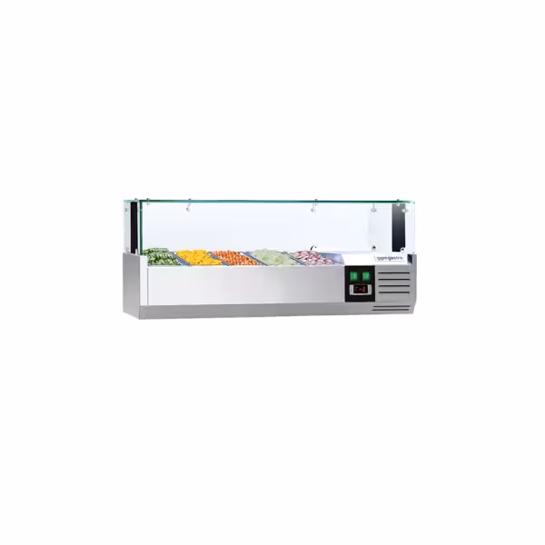 Nadstawka chłodnicza do sushi PREMIUM - 1200x335mm - 5x GN 1/4 - z oświetleniem LED