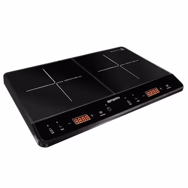 Ipari indukciós tűzhely - asztali - összteljesítmény: 2,0 kW - 2 zónás - üvegkerámia (infravörös) - 605x360x63 mm
