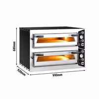 Electric Deck Pizza Oven - Twin Deck - Refractory Stone Deck - 4+4 x Ø 35cm (13.8") - Mechanical Controls - up to 450°C