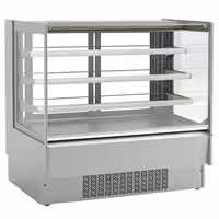 Commercial cake display fridge - 274L - 978mm - Double glazing - with 3 adjustable shelves - rear sliding doors