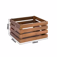 Ahşap Sunum Kutusu - SUPERBOX - Ahşap - Kahverengi - 350x290x200mm - GN 1/2 ile uyumlu