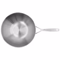 DEMEYERE | Industry 5 Wok Pan – Ø300mm / 12'' - Flat Base - 18/10 Stainless Steel - Induction Ready