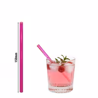 (50 adet) Cam Pipet - 150mm - ø 8mm - düz - Neon Pembe - dahil 1 Naylon Temizlik Fırçası