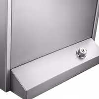 Lavamanos de pie - acero inoxidable - con con pedal, grifo a la derecha, peto trasero, dispensador automático de jabón de acero inoxidable