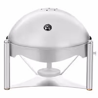 Chafing Dish - Rund - mit Rolldeckel - Chrom