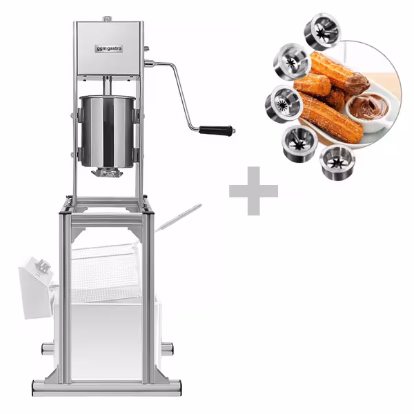 Profesyonel Churros / Tulumba Şekillendirme Makinesi - 3L - Alt Çerçeve Dahil - 5 Uç Dahil