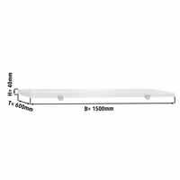 Chopping Board for Prep Table - 1500x600mm - Thickness: 40mm - HACCP-Compliant - PE500 (HDPE) - White