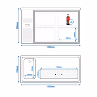 Direct Draw Beer Dispenser / Kegerator - 4 Drawers PREMIUM – 1 sink left - 1550×700 mm - beer box included