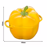 STAUB | CERAMIQUE - Kookpot - Paprikavorm - 0,45 liter - Keramiek - Geel
