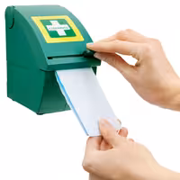 Plaster Dispenser Blue Detectable - filled - Green - for catering kitchens - with wall-mounted - incl. wall mount, 3 refill rolls