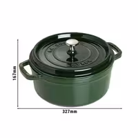 STAUB | LA COCOTTE - Cocotte - Ø 260 mm - Lijevano željezo - Zelena boja bosiljka