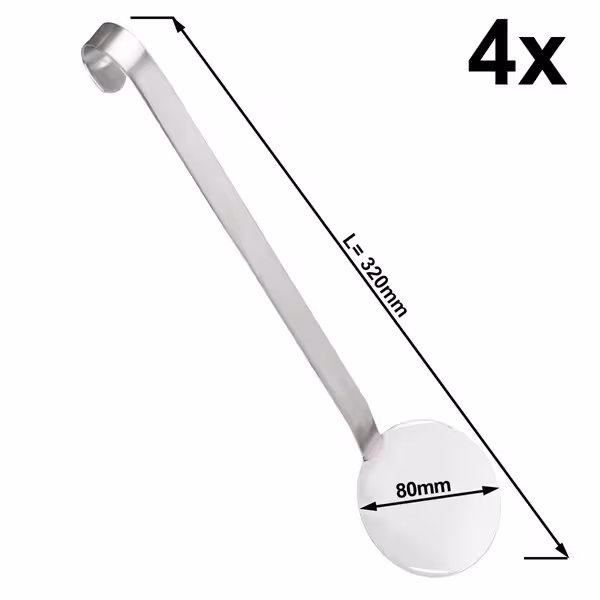 (4 buc) Lingură pentru orez - Ø 80 mm - Lungime: 320 mm - oțel inoxidabil