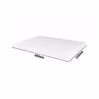 Vágódeszka - 250x400 mm - Vastagság: 20 mm - HACCP - polietilén - fehér - csúszásgátló stoperekkel