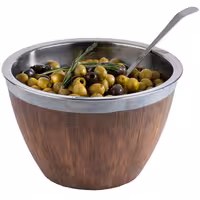 Kase - Paslanmaz Çelik & Melamin - 3L - yuvarlak - 2 parçalı set - Ø260mm - Derinlik:160mm - Kahverengi