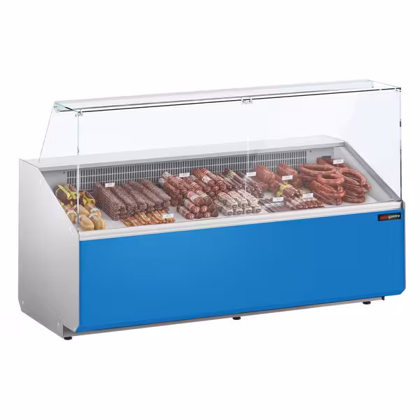 Chladicí pult - 2500 mm - přední panel světle modrý