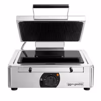 Stikla keramikas kontaktgrils – 3 kW – apakšā gluda, augšā rievota – grila virsma: 345 x 220 mm