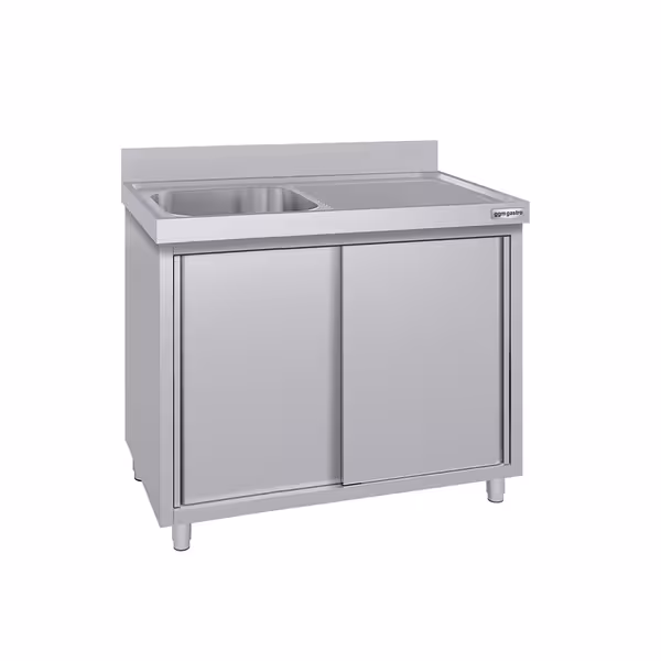 Sudoper s ormarićem ECO - inox - 1000 x 700 mm - s 1 koritom - korito lijevo
