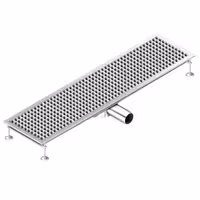 Podni odvod od nehrđajućeg čelika – 1200 x 300 mm – ugradnja u ravnini s podom i bočni izlaz – Ø 70 mm