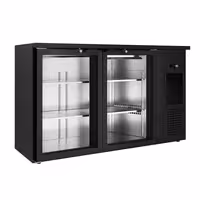 Rashladni pult za pića PREMIUM PLUS - 1435x512 mm - 264 l - 2 staklena vrata, LED osvjetljenje & samouzvarajuća vrata - crna