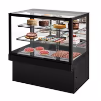 Commercial cake display fridge TORONTO - 1500mm - Double glazing - rear sliding mirrored glass doors