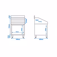 Polica za boce - inox - 600x600 mm - s 4 police za boce & sigurnosni luk