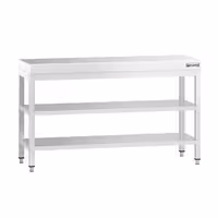 طاولة عمل ستانلس ستيل PREMIUM - 1400x800mm - مع رف سفلي & رف وسطي