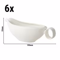 (6 pcs) LUX - Gravy Boat Maastricht - 250ml - 195x85mm - Ivory - Porcelain
