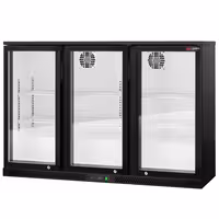 Barski hladnjak - 1350 mm - 320 l - s 3 staklena vrata - crna