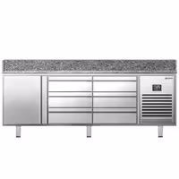 Table réfrigérée à pizza Premium PLUS - 1980 x 700 mm - avec 1 porte et 6 tiroirs