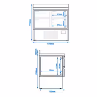 Premium PLUS rashladni pult – 980 x 700 mm – sa 4 ladice – sa prednjim nadvratom