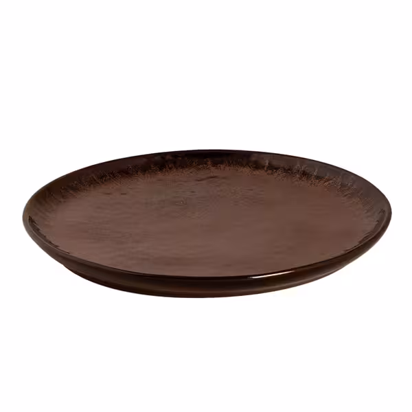 (4 adet) BAMA COPPER - Düz Tabak Yuvarlak Düz - Steinzeug, Ø210mm, Bakır