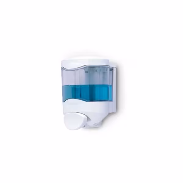 Dispenzer sapuna - na pritisak - 450 ml - ABS plastika - bijela - zidna montaža, prozor razine, zaključavanje s ključem