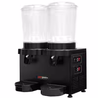Dystrybutor soków i ajranu – 2x 10 L – 500 W – od +3 do +10 °C – czarny