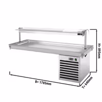 Ugradbena rashladna ploča (drop‑in) - 1785 mm - 5x GN 1/1 - +2 do +8 °C - 700 W - sa zaštitnim staklom