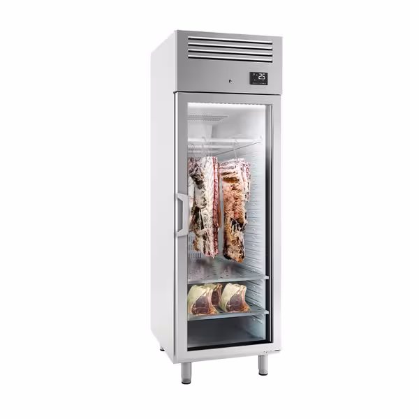 Szafa do dojrzewania mięsa metodą dry aging – 680 mm – 1 szklane drzwiczki – stal nierdzewna