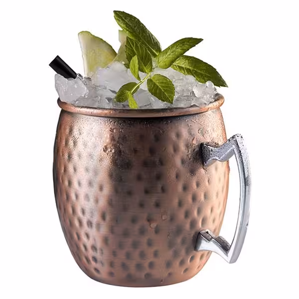 (6 adet) Karıştırma Kabı MOSCOW MULE - 500ml - Bakır - Kulplu
