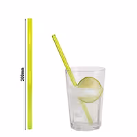 (50 adet) Cam Pipet - 200mm - ø 8mm - düz - Neon Sarı - dahil 1 Naylon Temizlik Fırçası