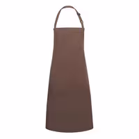KARLOWSKY | Basic Chef Bib Apron with 2-Section Pocket – Light Brown - 75×90 cm - Poly-Cotton 65/35