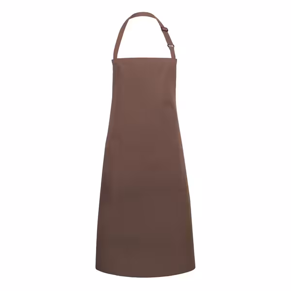 KARLOWSKY | Basic Chef Bib Apron with 2-Section Pocket – Light Brown - 75×90 cm - Poly-Cotton 65/35