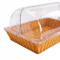 Bread Basket - with Rolltop Cover - square
