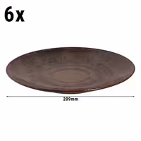 (6 pcs) VITTORIA | Plates - flat - Stoneware - Ø210mm - Brown