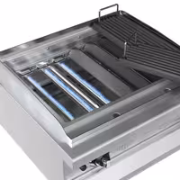 Grill à eau à gaz professionnel - 10,4kW - de table - 4 grilles de cuisson - grilles de cuisson en fonte