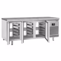 Pekarski rashladni pult PREMIUM PLUS - 2185x800 mm - 610 l - Ventilirano hlađenje - Dvostruko ostakljenje - s prolazom - s 6 staklena vrata - granitna radna ploča