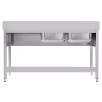 Sudoper ECO - 1600x600 mm - s donjom policom - s 2 koritima - korita lijevo